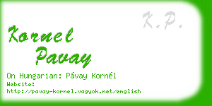 kornel pavay business card